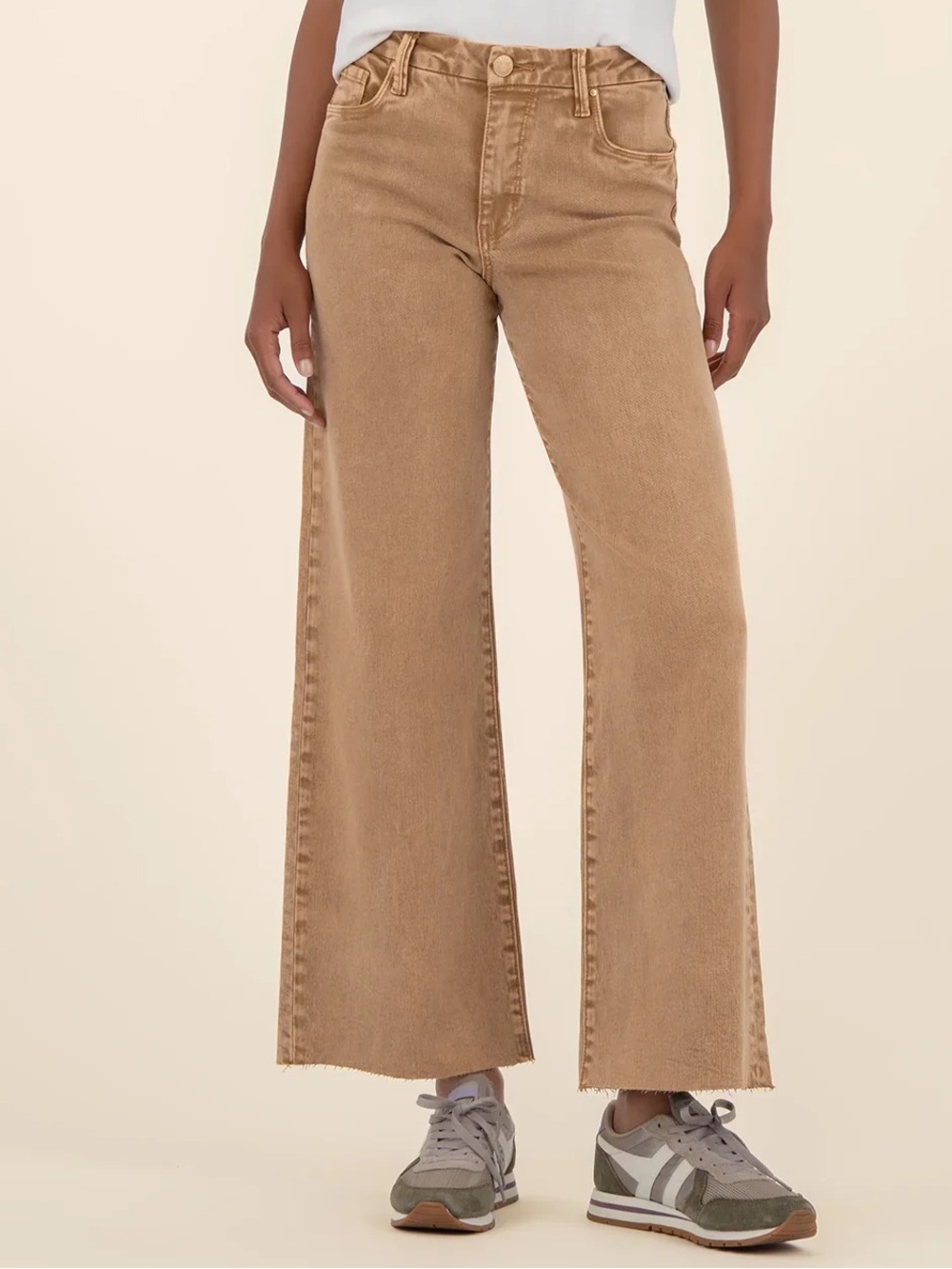 Kut from the Kloth High-Rise Wide Leg Jeans in Camel - Picture 1 of 11